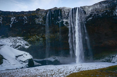 Scenic view of waterfall