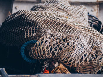 Close-up of fishing net