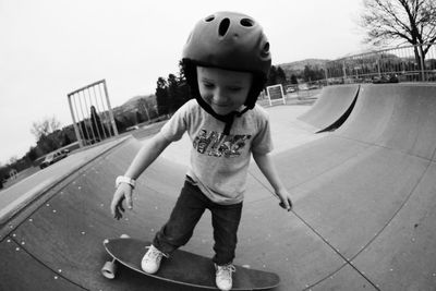 Cute boy skating