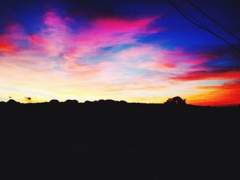 Silhouette of landscape at sunset