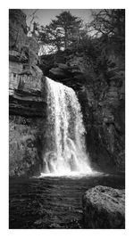 Scenic view of waterfall