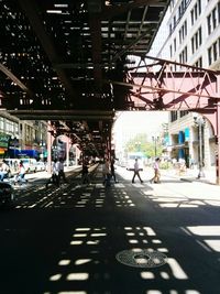 Woman walking in city