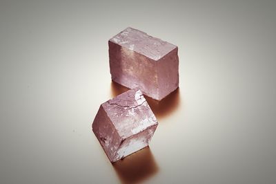 Close-up of chocolate cake on white background