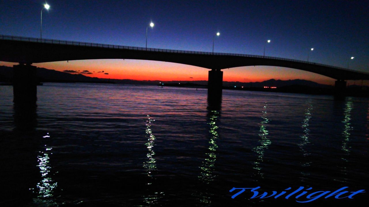 water, night, reflection, sky, lake, transportation, nature, no people, outdoors, sunset, bridge - man made structure, illuminated, beauty in nature, architecture