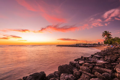 Hawaii beach sunset - scenic view of sea against sky during sunset