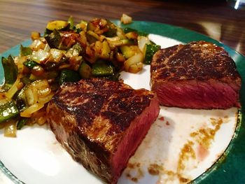 Close-up of meat on plate