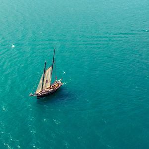 Sailboat sailing on sea