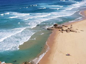 High angle view of beach