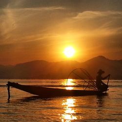 Scenic view of sunset over sea