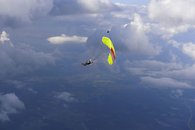 Paraglider in the clouds