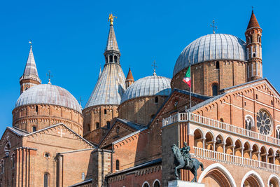 Low angle view of basilica against clear blue sky in padua