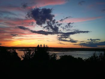 Sunset over lake