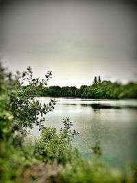 Scenic view of lake against clear sky