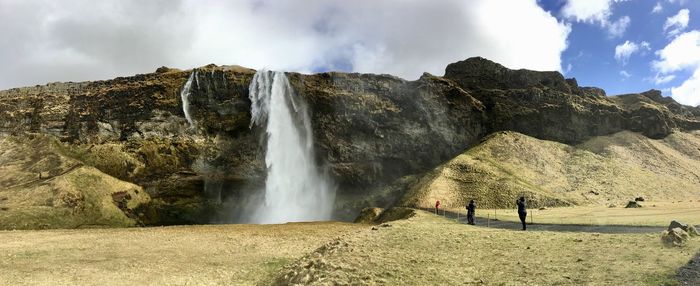 Iceland waterfall panorama