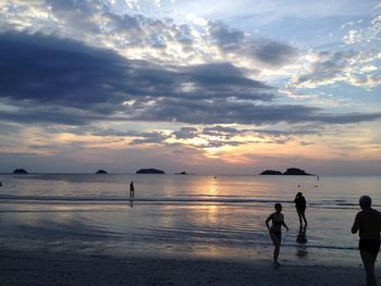 Scenic view of sea at sunset