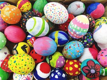 Close-up of multi colored easter eggs
