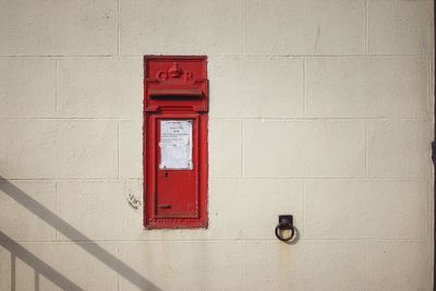 Close-up of red wall