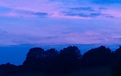 Silhouette of trees against cloudy sky