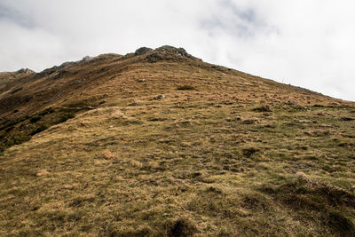 Low angle view of mountain against sky