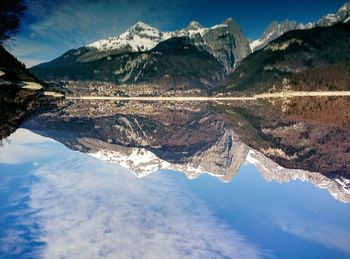 Scenic view of mountains against sky