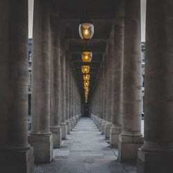 Illuminated empty corridor