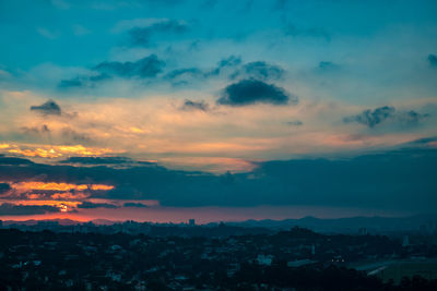 Scenic view of dramatic sky during sunset