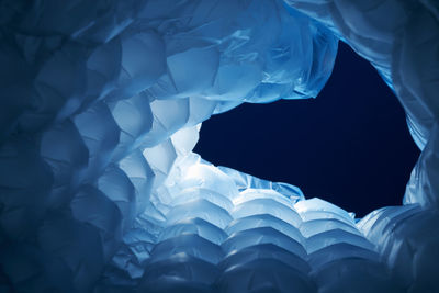 Bubble wrap on blue background