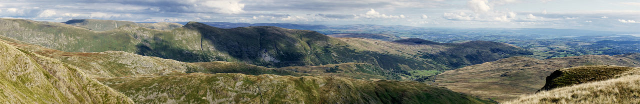 Panoramic view of mountains against sky