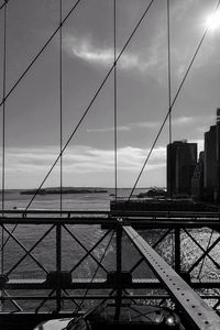 View of suspension bridge against sky