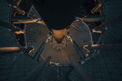 High angle view of spiral staircase