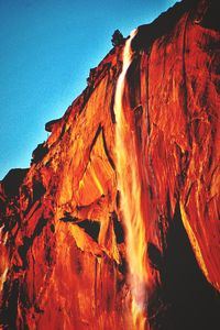 Low angle view of rock formation