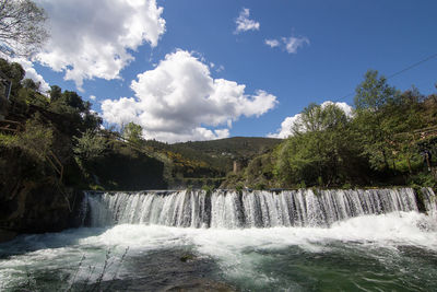 Scenic view of waterfall