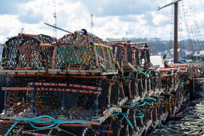 Lobster pots on the sea front