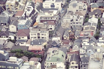 High angle view of residential district