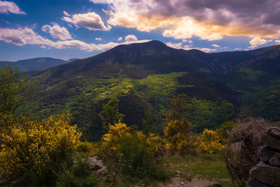 Scenic view of mountains against sky