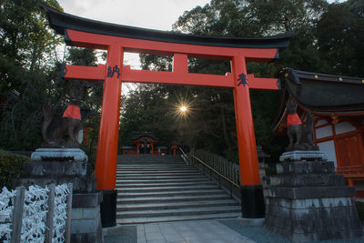 Exterior of temple by building