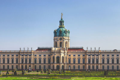 Building against clear sky