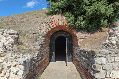 Stone wall of historic building