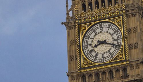 Low angle view of clock tower