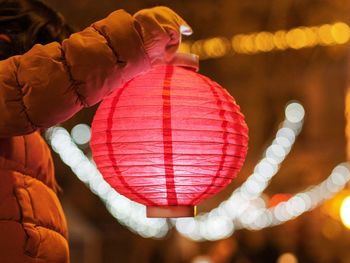 Close-up of illuminated lantern