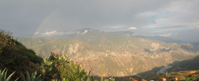 Scenic view of mountains against sky