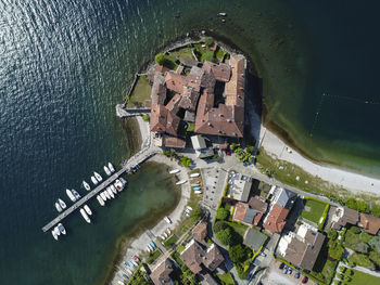 Aerial view of lierna, a village on lake como