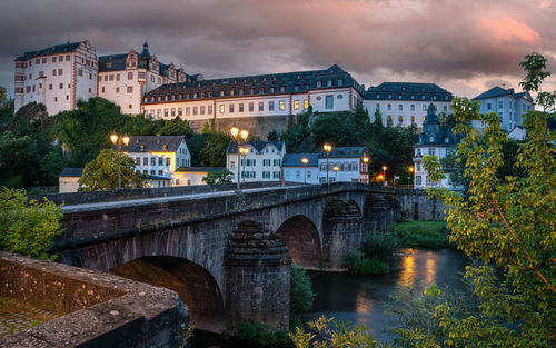 Bridge over river in city