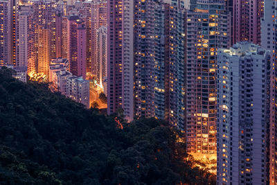 High angle view of buildings in city