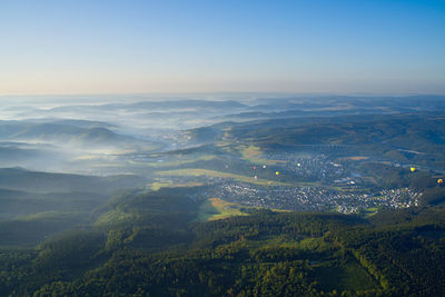 Aerial view of landscape against sky