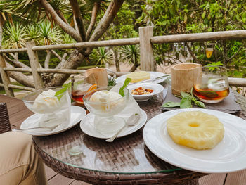 Close-up of food on table