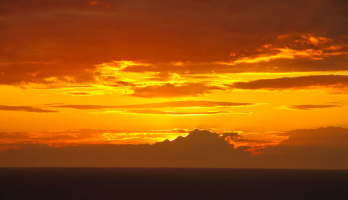Scenic view of sunset over sea