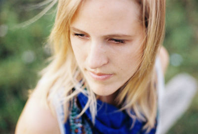 Close-up portrait of a smiling young woman
