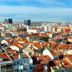 High angle view of cityscape