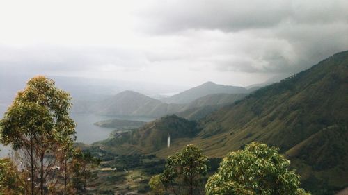 Scenic view of mountains against sky